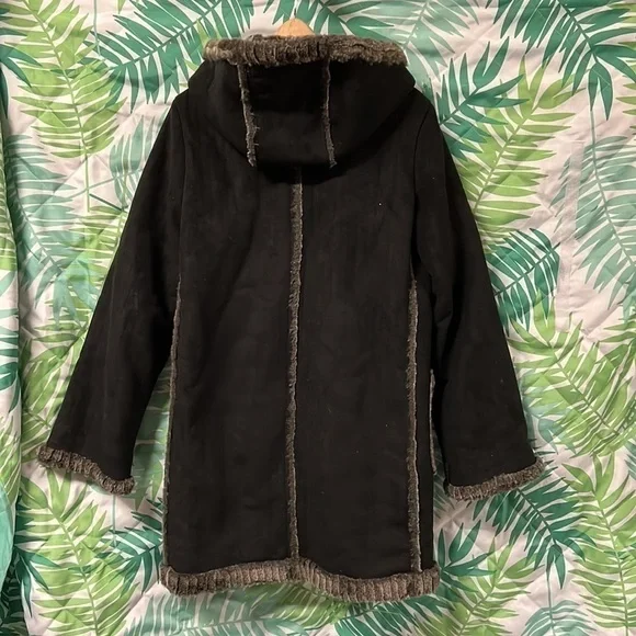 Donna Salyers' Fabulous-Furs Faux Suede & Faux Fur Trimmed Hooded - Picture 4 of 12